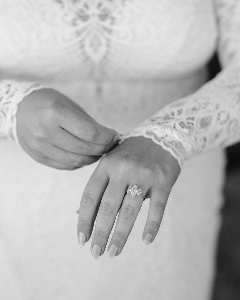 Vrai wedding ring on a real bride. 