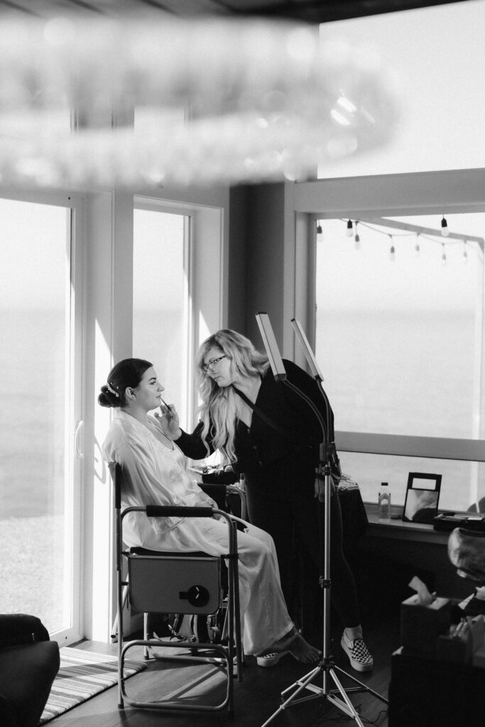 Elopement hair and makeup at Crook Point. 