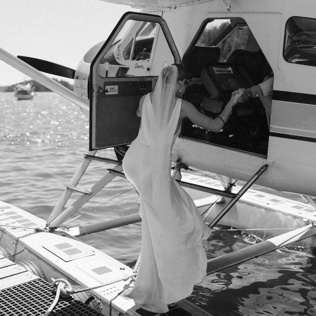 Seaplane elopement wedding