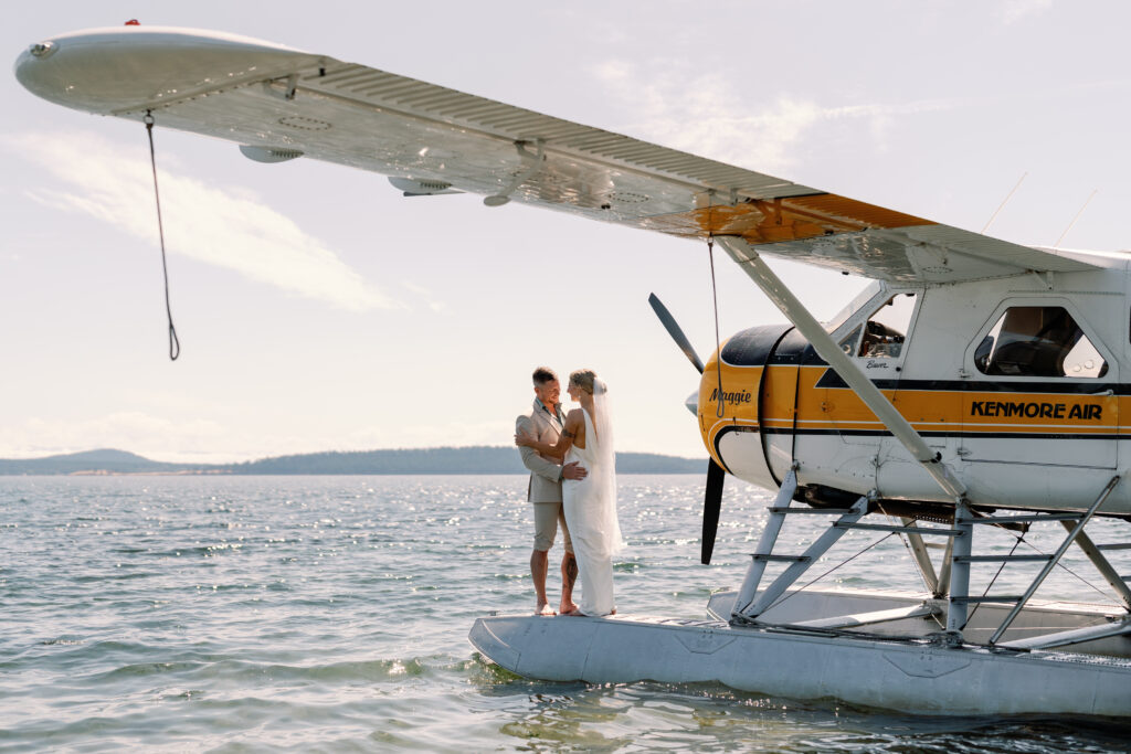 Seaplane elopement photos