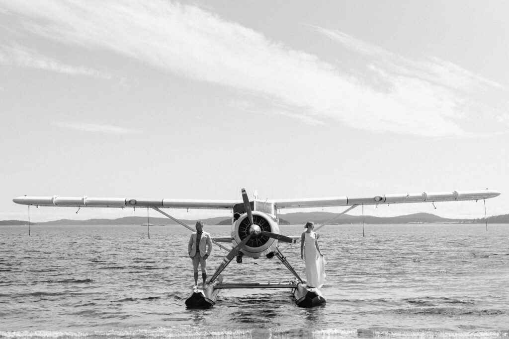 Seaplane wedding photos