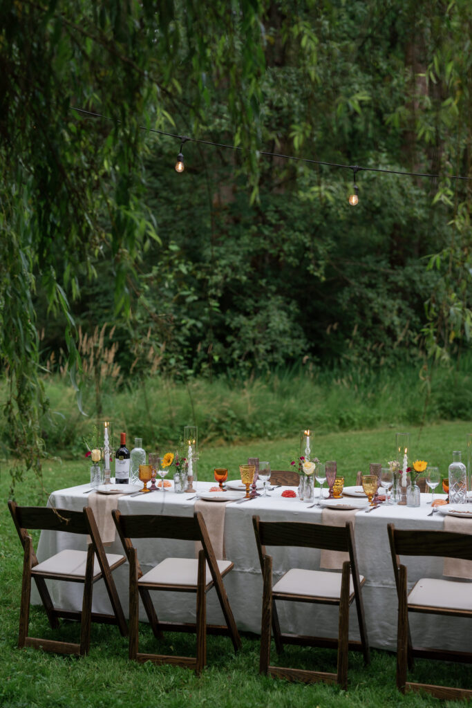 Small wedding reception in the backyard