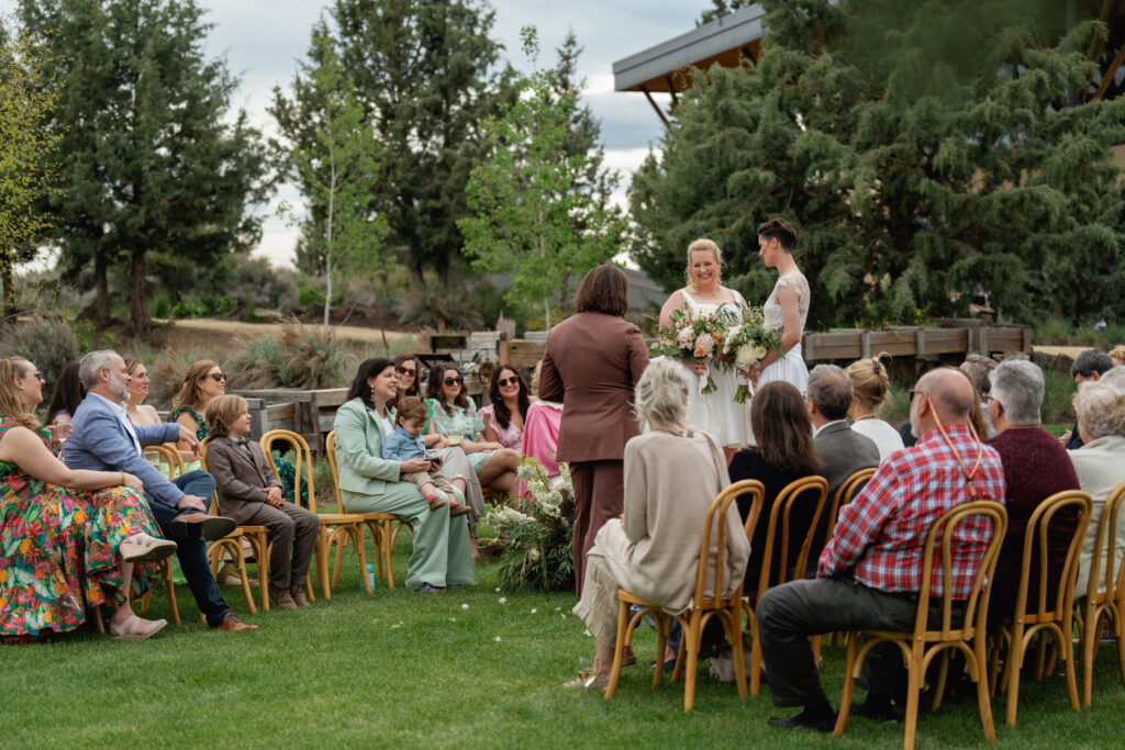 wedding ceremony in Bend Oregon at Hanai Center