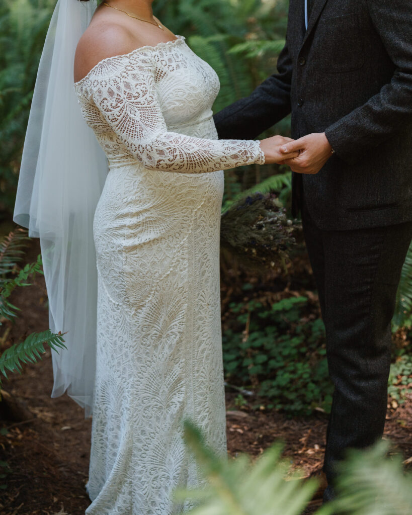 small wedding in the redwoods