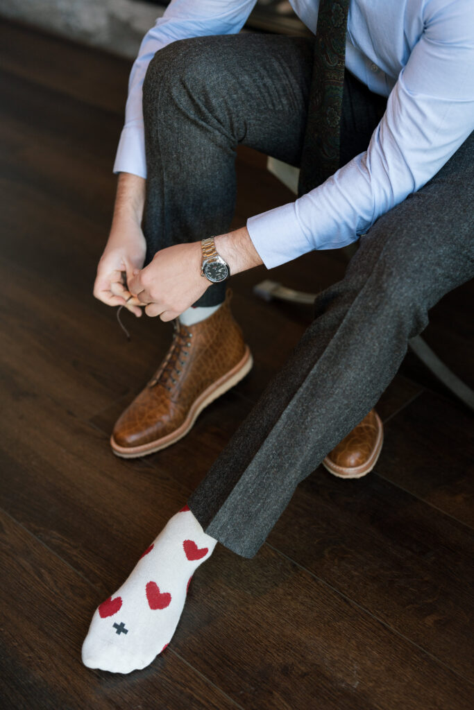 groom elopement socks