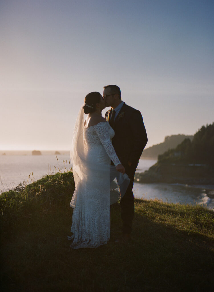 crook point wedding venue sunset couple film photography