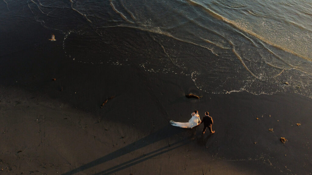 drone oregon coast crook point wedding