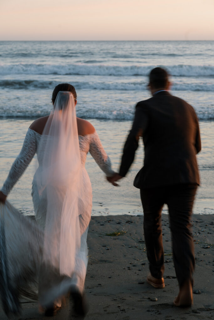 oregon coast blue hour wedding