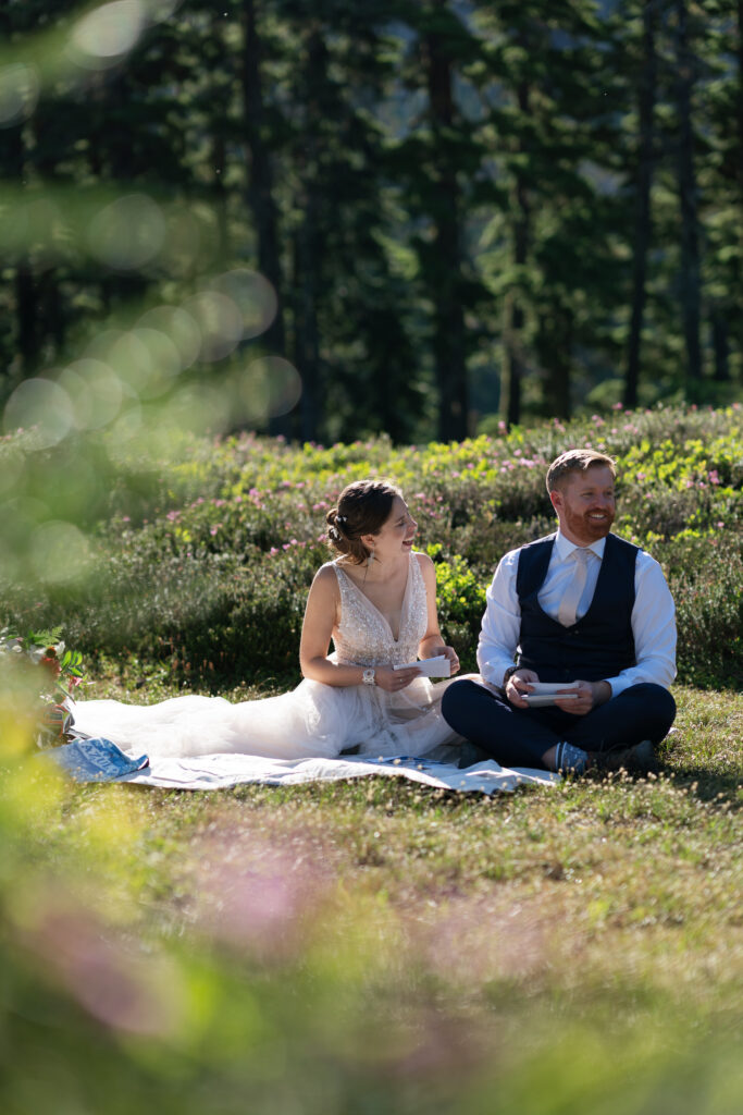 reading letters from loved ones on their elopement day